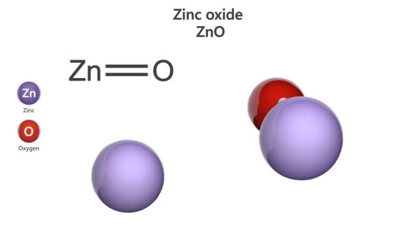 Zinc Oxide Inorganic Compound Formula Zno Ozn White Powder Chemical — Stock Video