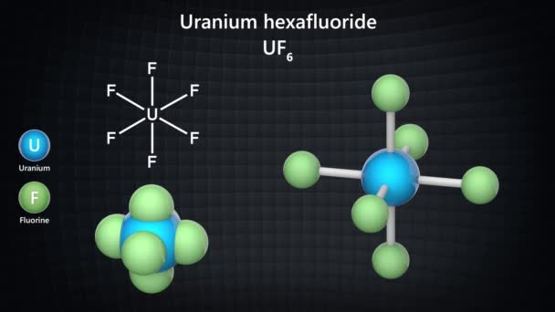 Esafluoruro Uranio Uf6 Noto Come Esadecimale Nell Industria Nucleare Composto — Video Stock