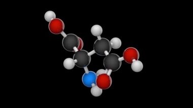 Aspartik asit (sembolü Asp veya D), proteinlerin biyosentezinde kullanılan bir amino asittir. Formül: C4H7NO4. 3 boyutlu görüntüleme. Kusursuz döngü. RGB + Alpha (Şeffaf) kanalı.