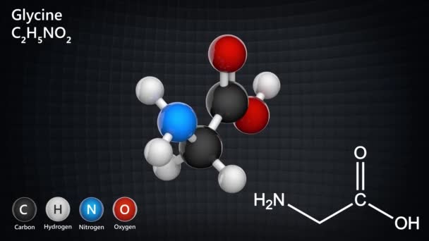 Γλυκίνη Σύμβολο Gly Βρίσκεται Κυρίως Στη Ζελατίνη Και Χρησιμοποιείται Θεραπευτικά — Αρχείο Βίντεο