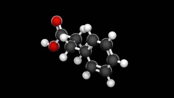 苯丙氨酸 Phenylalanine 缩写Phe或F 是一种重要的氨基酸 分子式为C9H11No2 3D渲染 无缝圈 化学结构模型 球和棒 Rgb — 图库视频影像