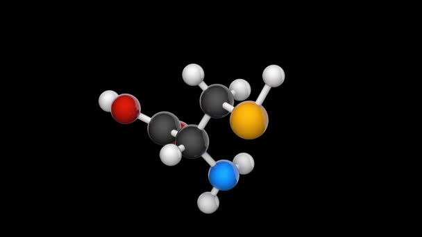 시스테인 Selenocysteine Sec 아미노산이다 C3H7No2Se 렌더링 바다없는 Rgb Alpha Transparent — 비디오