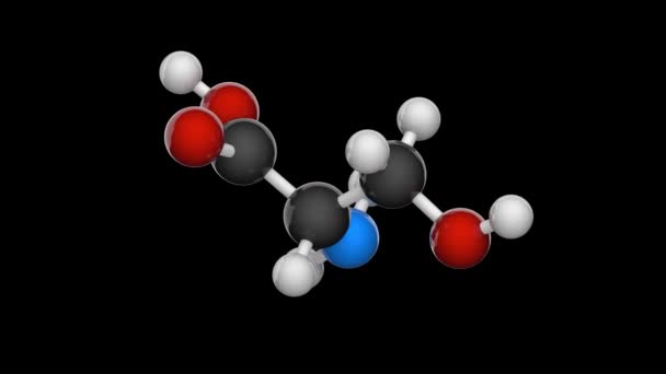 Serina Símbolo Ser Aminoácido Que Utiliza Biosíntesis Las Proteínas Fórmula — Vídeos de Stock