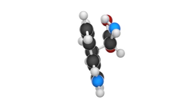 Triptofano Símbolo Trp Aminoácido Que Usado Biossíntese Proteínas Fórmula C11H12N2O2 — Vídeo de Stock