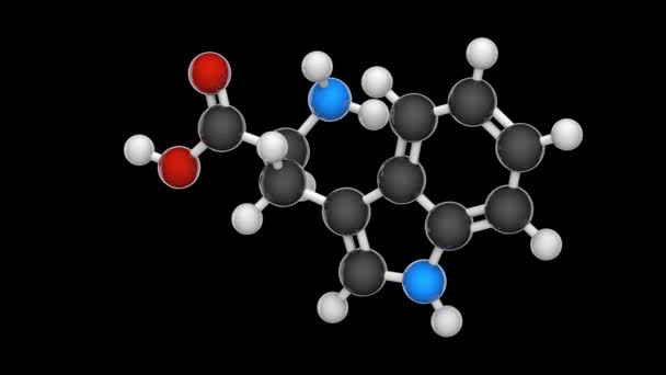 Triptofano Símbolo Trp Aminoácido Que Usado Biossíntese Proteínas Fórmula C11H12N2O2 — Vídeo de Stock