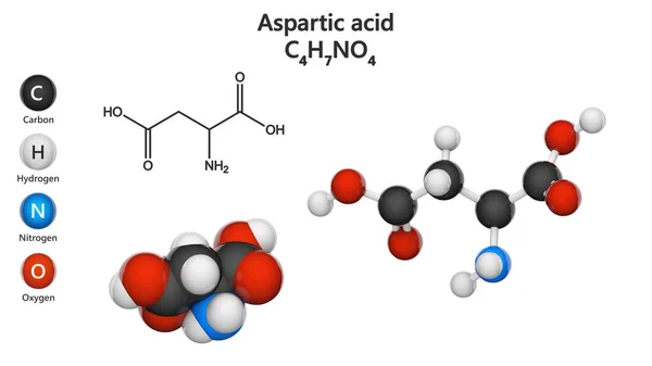Ácido Aspártico Símbolo Asp Aminoácido Que Utiliza Biosíntesis Las Proteínas — Foto de Stock