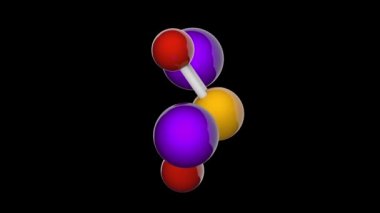 Sodyum selenit, Na2SeO3 formüllü inorganik bileşiktir. 3 boyutlu görüntüleme. Kusursuz döngü. Kimyasal yapı modeli, top ve sopa. RGB + Alpha (Şeffaf) kanalı.