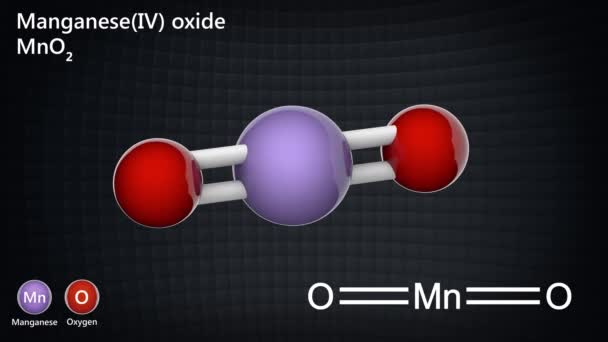 Óxido Manganeso Dióxido Manganeso Compuesto Inorgánico Con Fórmula Mno2 Representación — Vídeo de stock