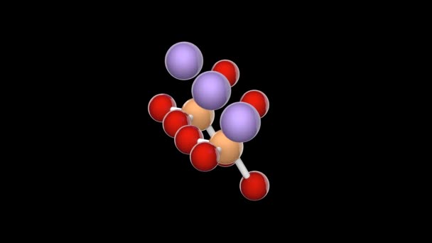 磷酸锰 二磷酸锰 Mn3 Po4 2或Mn3O8P2公式 3D渲染 无缝圈 化学结构模型 球和棒 Rgb — 图库视频影像