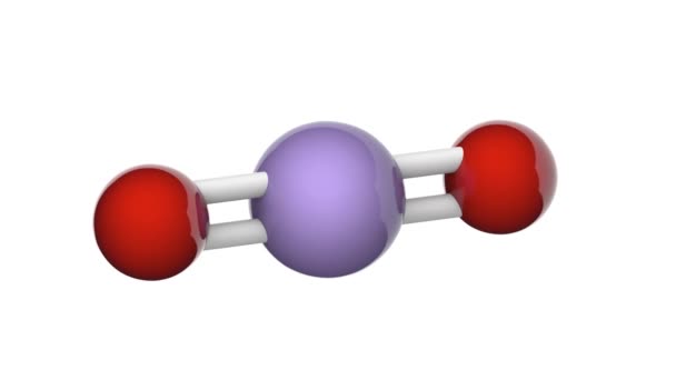 氧化锰 Manganese Oxide 是一种无机化合物 分子式为Mno2 3D渲染 无缝圈 化学结构模型 球和棒 白人背景 — 图库视频影像