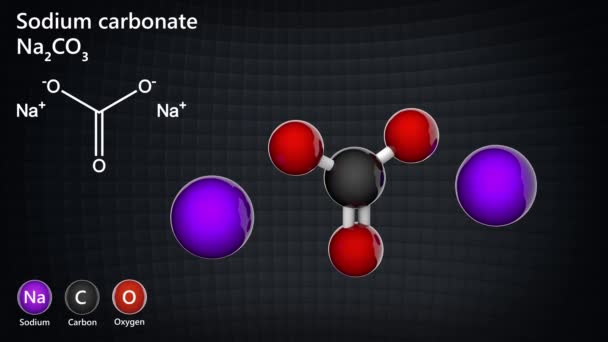 Sodium Carbonate Formula Na2Co3 Cna2O3 Other Names Soda Ash Washing — Stock Video