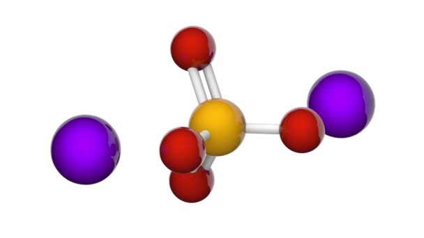 硒酸钠是分子式为Na2Seo4或Na2O4Se的无机化合物 3D渲染 无缝圈 化学结构模型 球和棒 白人背景 — 图库视频影像