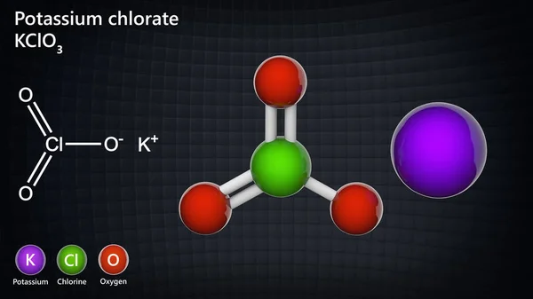 Clorato Potássio Kclo3 Clko3 Usado Como Desinfetante Explosivos Fogos Artifício — Fotografia de Stock
