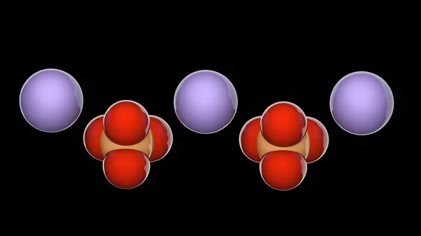 マンガン リン酸塩 マンガン二リン酸塩 Formula Mn3 Po4 2またはMn3O8P2 3Dイラスト 化学構造モデル 空間充填 — ストック写真