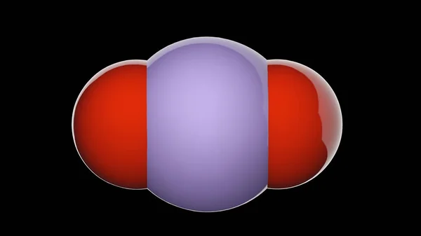 氧化锰 Manganese Oxide 是一种无机化合物 分子式为Mno2 3D插图 化学结构模型 空间填充 被隔离在黑色背景下 — 图库照片