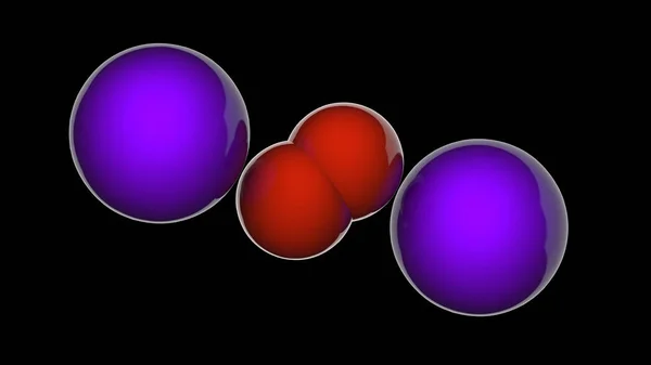 過酸化ナトリウム 式Na2O2 二酸化二ナトリウム フロコール ソロゾーン 3Dイラスト 化学構造モデル 空間充填 黒の背景に隔離された — ストック写真