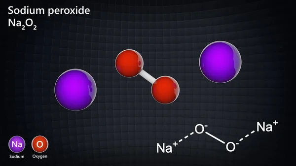 Пероксид Натрію Формула Na2O2 Інші Назви Діоксид Дисодіуму Flocool Solozone — стокове фото