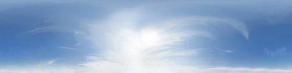 Немного Облачно 360 Градусная Панорама Неба Земли Легкого Использования Графике — стоковое фото