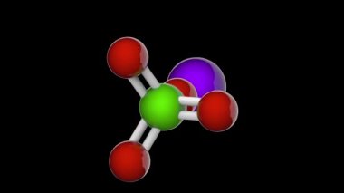 Sodyum perklorat (sodyum hiperklorat). NaClO4 veya ClNaO4 kimyasal formülü ile inorganik bileşiktir. 3 boyutlu görüntüleme. Kusursuz döngü. RGB + Alpha (Şeffaf) kanalı.