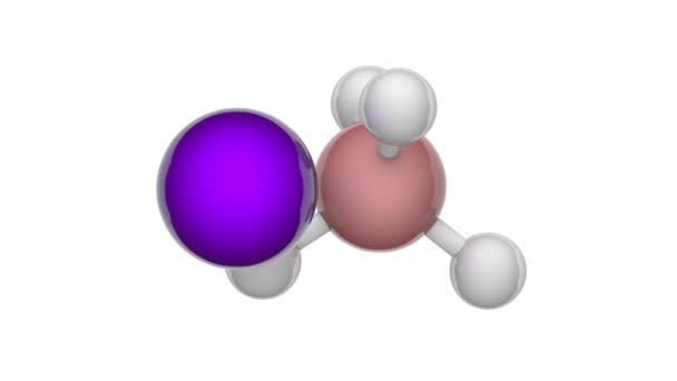 硼氢化钠 Nabh4或Bh4Na 其他名称 四氢化钠 四氢硼酸钠 3D渲染 无缝圈 化学结构模型 球和棒 白人背景 — 图库视频影像