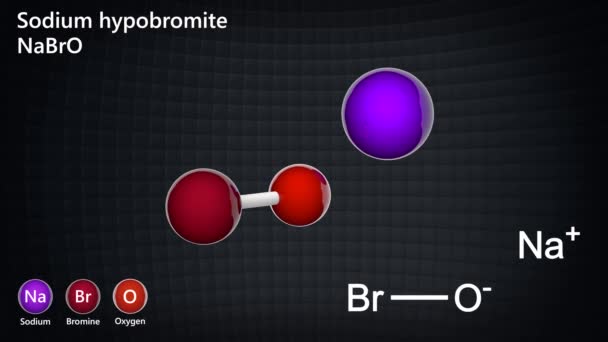 Hipobromit Sodu Formuła Nabro Lub Brnao Jest Żółto Pomarańczowa Bryła — Wideo stockowe