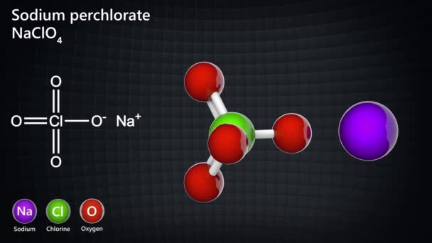 Perclorato Sodio Iperclorato Sodio Composto Inorganico Con Formula Chimica Naclo4 — Video Stock