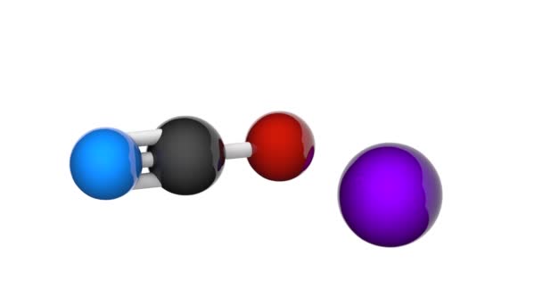 Sodium Cyanate Nacno Cnnao White Crystalline Solid Render Seamless Loop — Stock Video