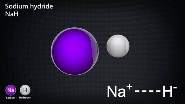 Natriumhydride Formule Nah Hna Weergave Naadloze Lus Model Van Chemische — Stockvideo