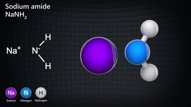 Natriumamide Een Anorganische Verbinding Met Als Brutoformule Nanh2 H2Nna Weergave — Stockvideo