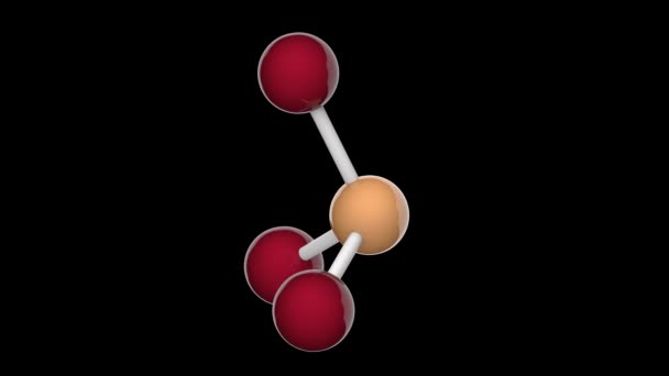 三溴化磷是一种无色液体 其配方为Pbr3或Br3P 3D渲染 无缝圈 化学结构模型 球和棒 Rgb Alpha — 图库视频影像