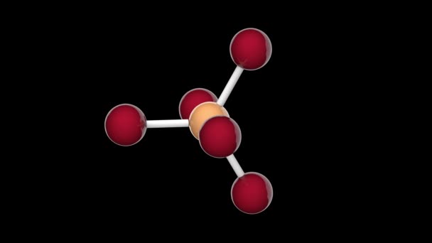 リンペンタブロマイドはPbr5またはBr5Pの黄色の固体である 3Dレンダリング シームレスなループだ 化学構造モデル ボールとスティック Rgb Alpha チャンネル — ストック動画