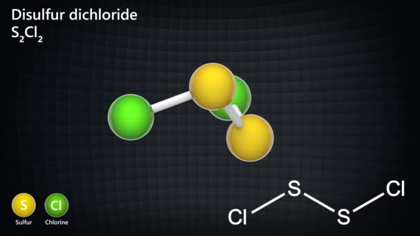 Dichlorid Disulfur Vzorec S2Cl2 Nebo Cl2S2 Používá Výrobě Sírových Barviv — Stock video