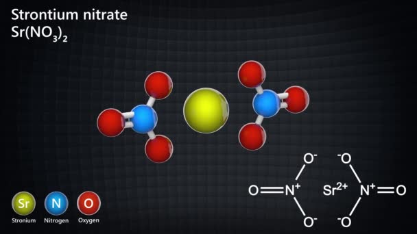 Strontiumnitrat Formel No3 Oder N2O6Sr Dieser Feststoff Wird Als Farbstoff — Stockvideo