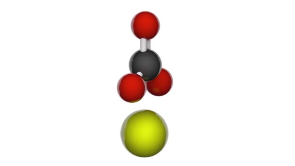 炭酸ストロンチウム Srco3またはCo3Sr 鉱物のストロンチナイトとして自然に発生します 3Dレンダリング シームレスなループだ 化学構造モデル ボールとスティック — ストック動画