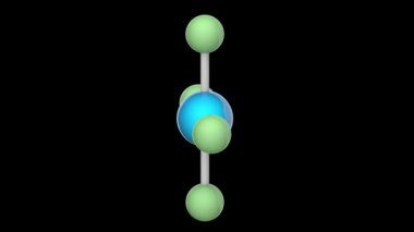Xenon tetrafluoride, formül XeF4 veya F4Xe. Çürüme için kullanılan silikon kauçuk. 3 boyutlu görüntüleme. Kusursuz döngü. Kimyasal yapı modeli, top ve sopa. RGB + Alpha (Şeffaf) kanalı