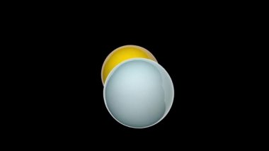 Çinko sülfür (veya çinko sülfat), ZnS veya SZn kimyasal formülü olan bir inorganik bileşiktir. 3 boyutlu görüntüleme. Kusursuz döngü. Kimyasal yapı modeli, top ve sopa. RGB + Alpha (Şeffaf) kanalı