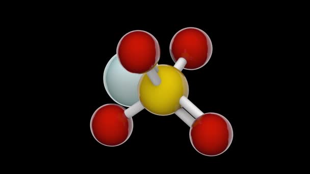 硫酸锌是一种无机化合物 分子式为Znso4或O4Szn 它被用作乳液和滴眼液的止血剂 3D渲染 无缝圈 Rgb Alpha — 图库视频影像