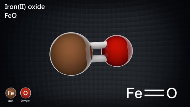 Óxido Ferro Óxido Ferroso Monóxido Ferro Feo Cor Preta Renderização — Vídeo de Stock