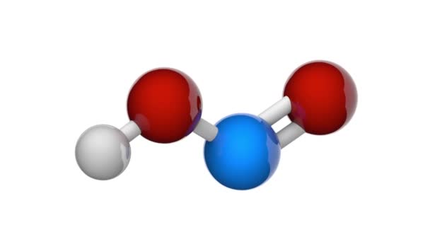 Nitroz Asit Hydroxidooxidonitrogen Zayıf Monoprotik Asittir Moleküler Formül Hno2 Boyutlu — Stok video
