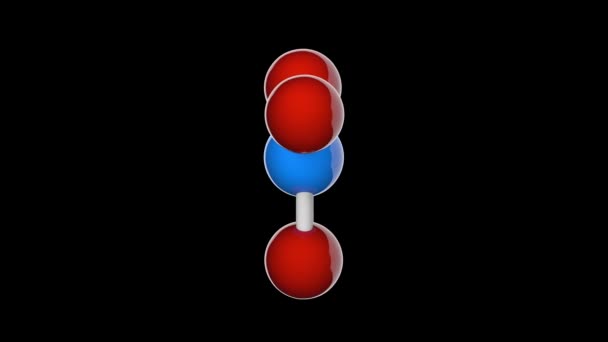 硝酸水素 硝酸の精神 式Hno3と無機化合物です 3Dレンダリング シームレスなループだ 化学構造モデル ボールとスティック Rgb Alpha チャンネル — ストック動画