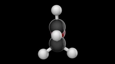 Asetaldehit (Ethanal), formül CH3CHO veya C2H4O. Diğer isimler: asetik aldehit, etil aldehit, asetilaldehit. 3 boyutlu görüntüleme. Kusursuz döngü. RGB + Alpha (Şeffaf) kanalı