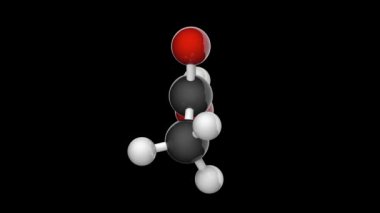 Asetik asit (Etanoik asit), C2H4O2, güçlü antibakteriyel özellikleri olan basit bir karboksilik asittir. 3 boyutlu görüntüleme. Kusursuz döngü. RGB + Alpha (Şeffaf) kanalı
