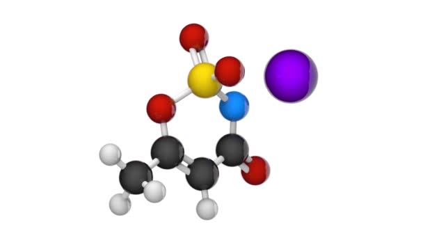 Acesulfame Potassium Acesulfame Fórmula C4H4Kno4S Edulcorante Artificial Aditivo Alimentario E950 — Vídeo de stock