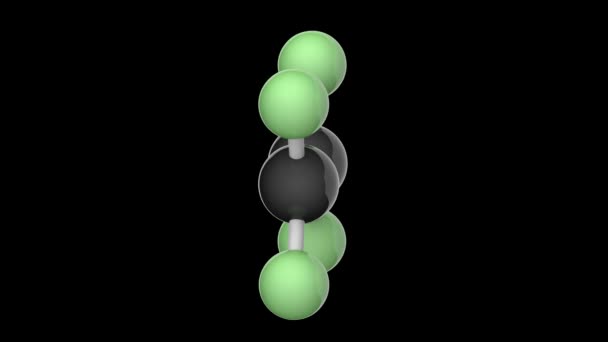 Молекулярная Структура Тетрафторэтилена Перфторэтилена Tfe C2F4 Визуализация Бесшовный Цикл Модель — стоковое видео