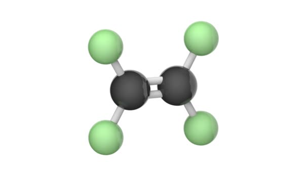 Tetrafluoretilen Moleküler Yapısı Perfloroetilen Veya Tfe C2F4 Boyutlu Görüntüleme Kusursuz — Stok video