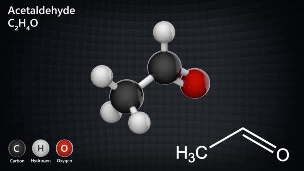 Acetaldehyd Etanal Formel Ch3Cho Eller C2H4O Övriga Namn Ättikaldehyd Etylaldehyd — Stockvideo