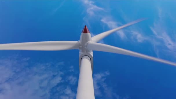 Turbinas Eólicas Geram Eletricidade Renderização Laço Sem Costura Turbinas Eólicas — Vídeo de Stock