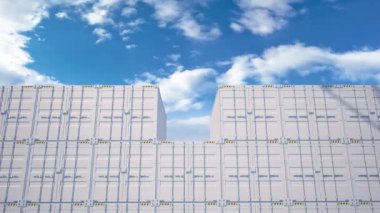 Lojistik ve ulaşım için beyaz kargo konteynırı. 3 Boyutlu Hazırlama