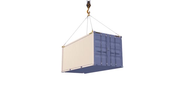 White Shipping Cargo Container Logistics Transportation Render Seamless Loop Isolated — Stock Video