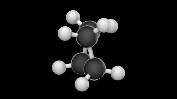 Fórmula Química Estrutural Estrutura Molecular Ciclobutano C4H8 Renderização Laço Sem — Vídeo de Stock